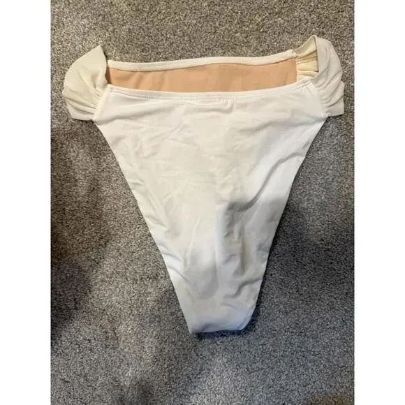 Joyfolie Fairlight Bikini Set White Boho Wrap Top Hi Cut Bottoms Small - Picture 9 of 9